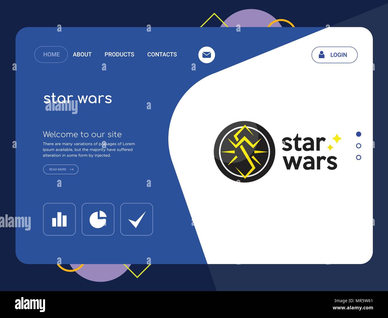 Quality One Page star wars Website Template Vector Eps, Modern Web Design  with flat UI elements and landscape illustration, ideal for landing page  Stock Vector Image & Art - Alamy