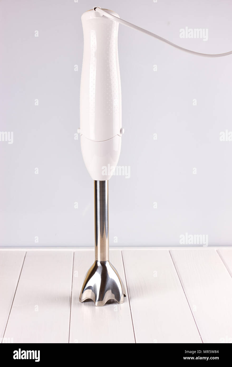 hand blender electric mixer on the white background Stock Photo