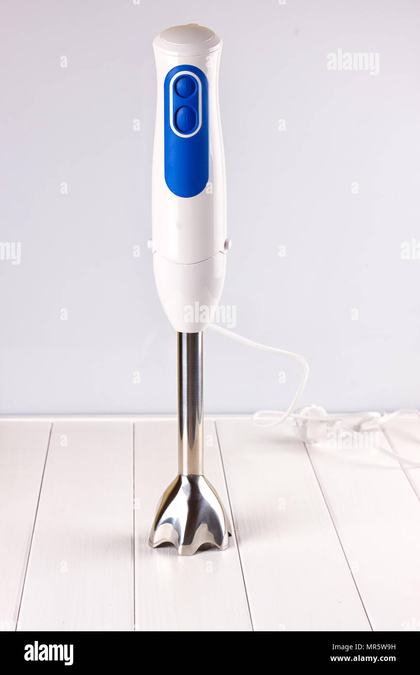 hand blender electric mixer on the white background Stock Photo