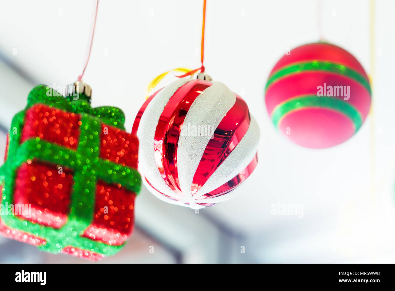 Colorful Ball And Gift Box Mobile Hanging On The Ceiling