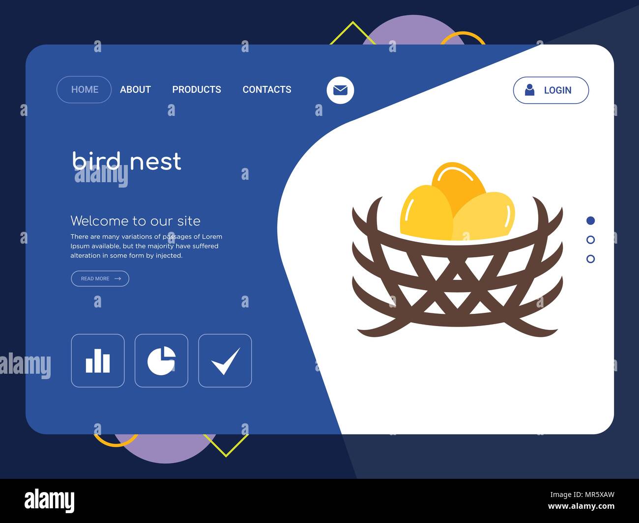 Quality One Page bird nest Website Template Vector Eps, Modern Web ...