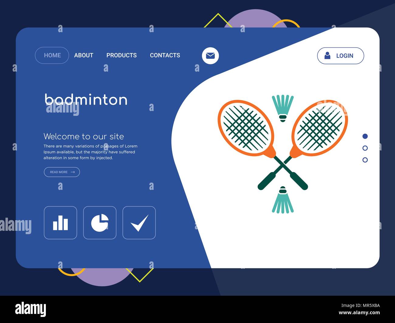 exegese schoenen steak Quality One Page badminton Website Template Vector Eps, Modern Web Design  with flat UI elements and landscape illustration, ideal for landing page  Stock Vector Image & Art - Alamy
