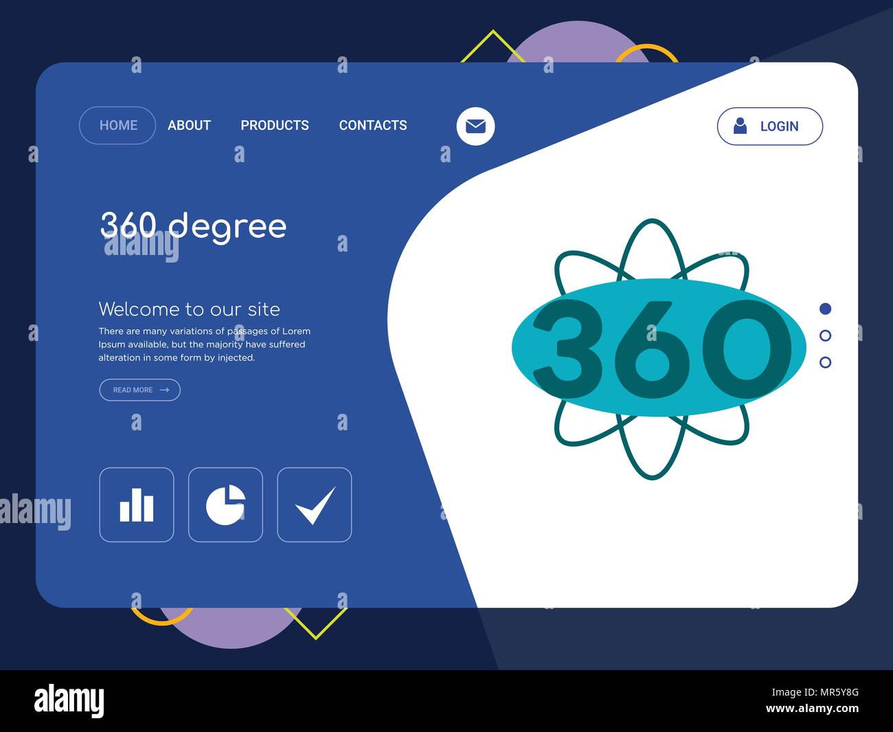 Quality One Page 360 Degree Website Template Vector Eps Modern Web 