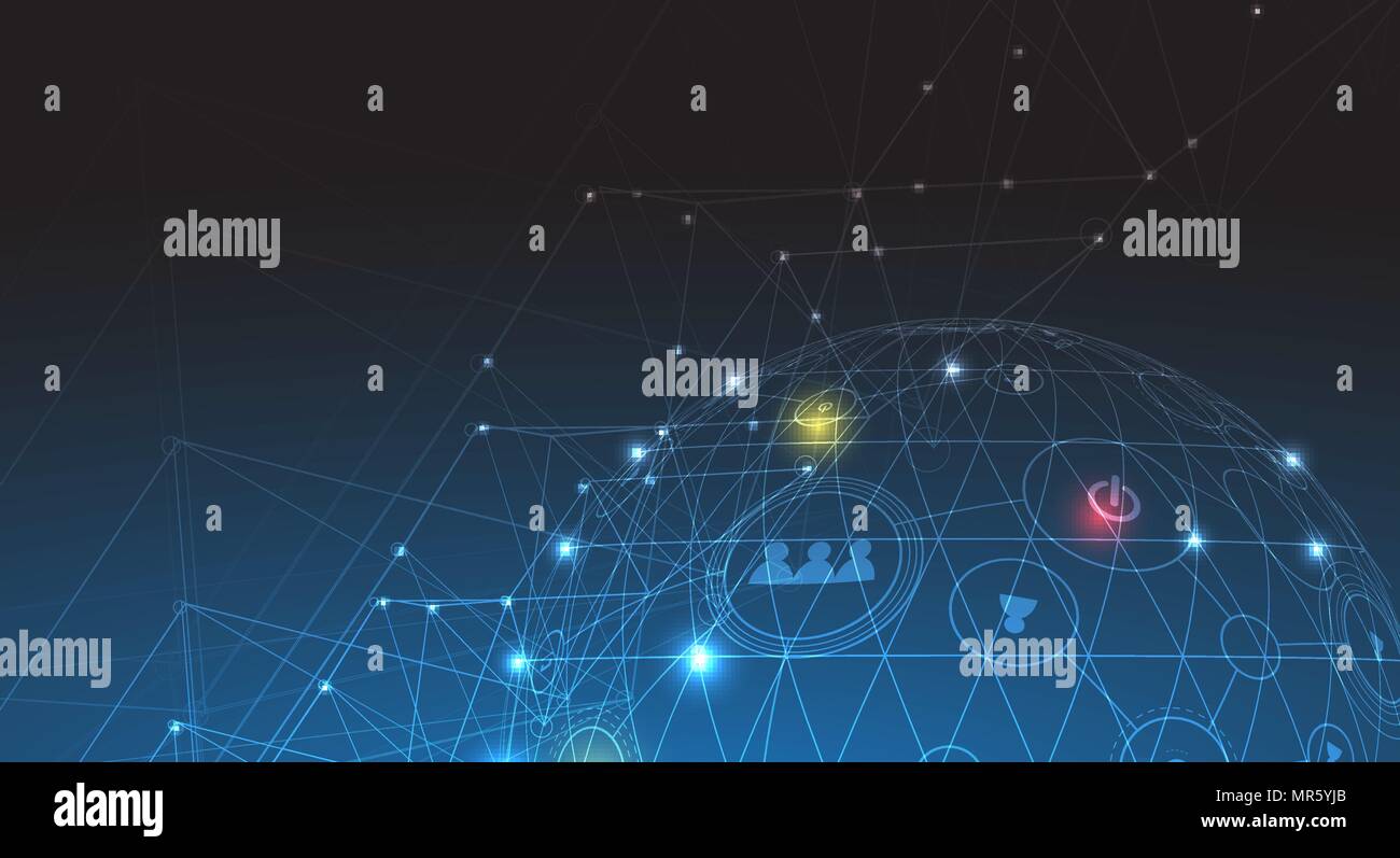 Digital technology world. Business virtual concept Stock Vector