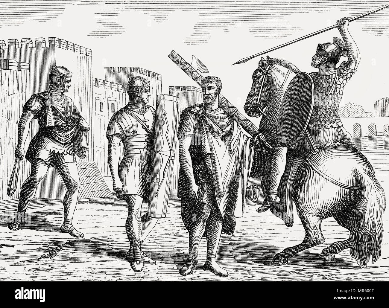legionaries; ancient Roman infantry Stock Photo