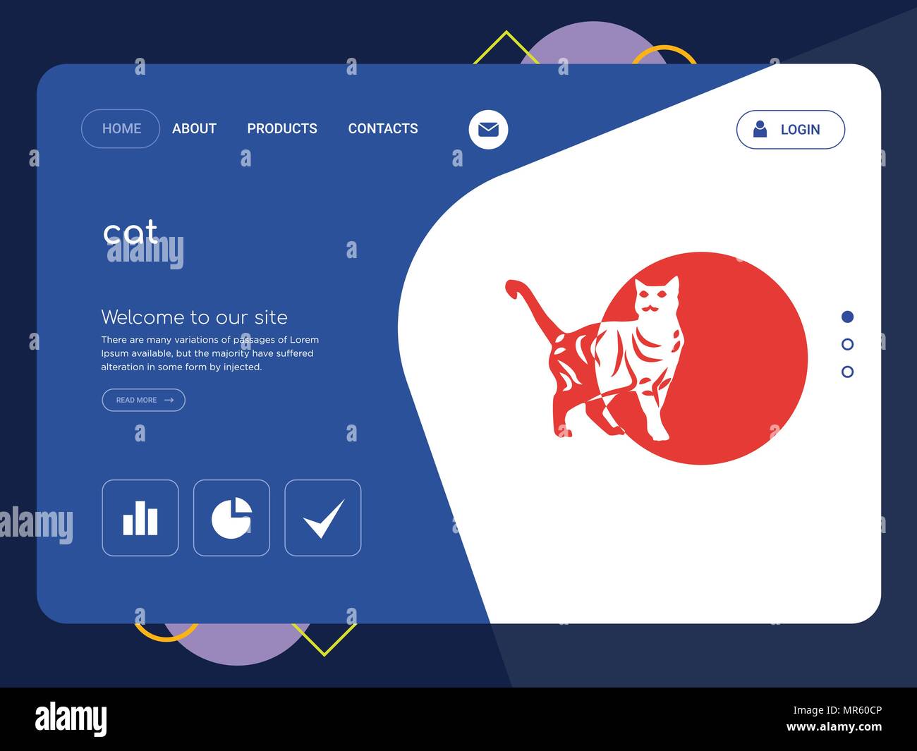 Quality One Page cat Website Template Vector Eps, Modern Web Design ...