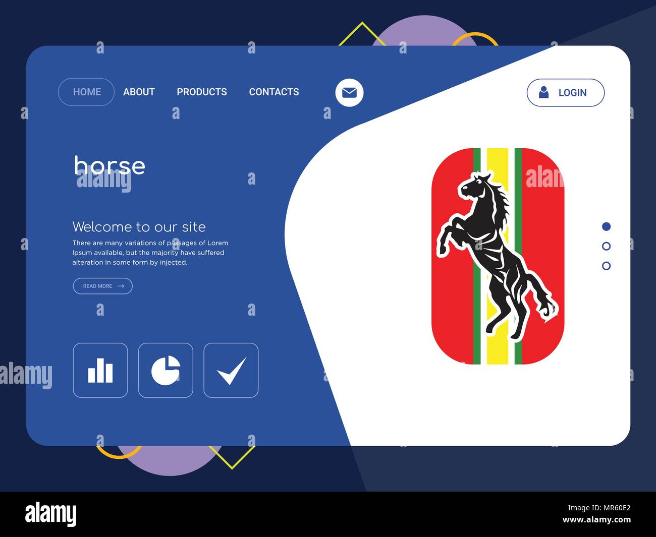 Quality One Page horse Website Template Vector Eps, Modern Web Design ...