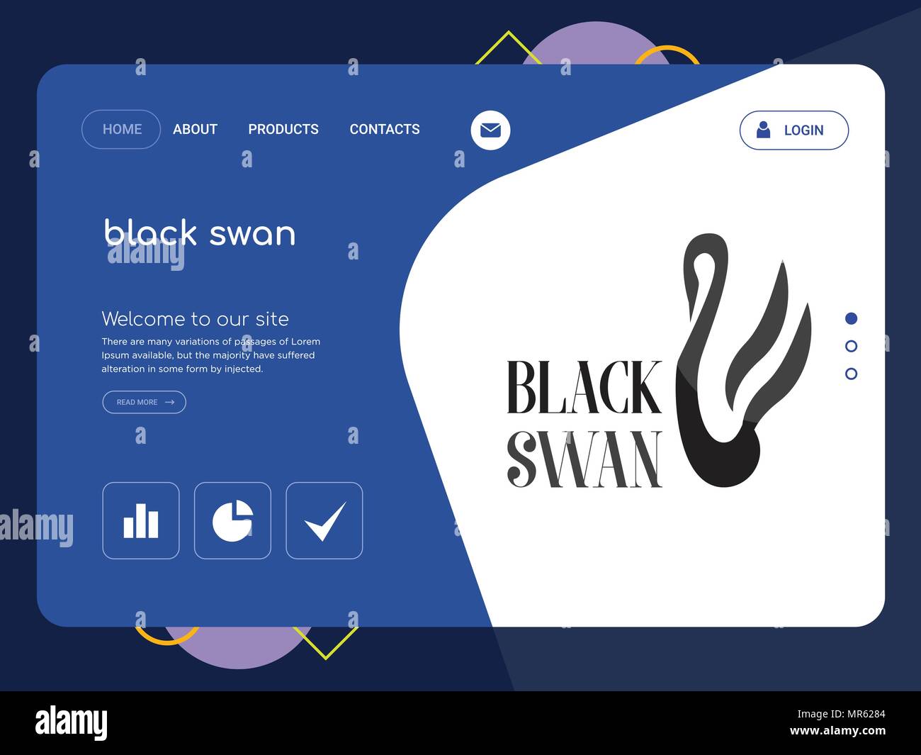 Quality One Page black swan Website Template Vector Eps, Modern Web Design with flat UI elements and illustration, ideal for landing page Vector Image & Art - Alamy