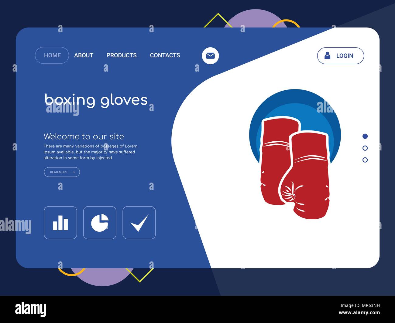 Quality One Page boxing gloves Website Template Vector Eps, Modern Web  Design with flat UI elements and landscape illustration, ideal for landing  page Stock Vector Image & Art - Alamy