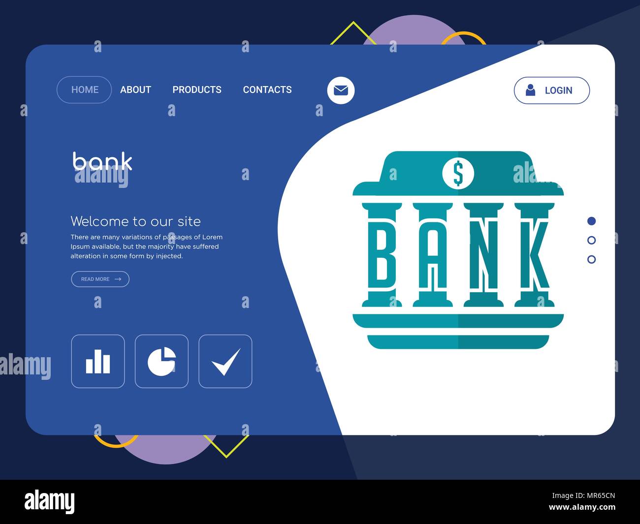 Quality One Page bank Website Template Vector Eps, Modern Web Design Quality One Page bank Website Template Vector Eps, Modern Web Design