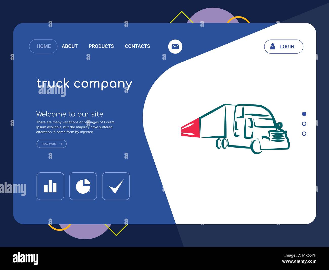 Trucking Company Website Template from c8.alamy.com