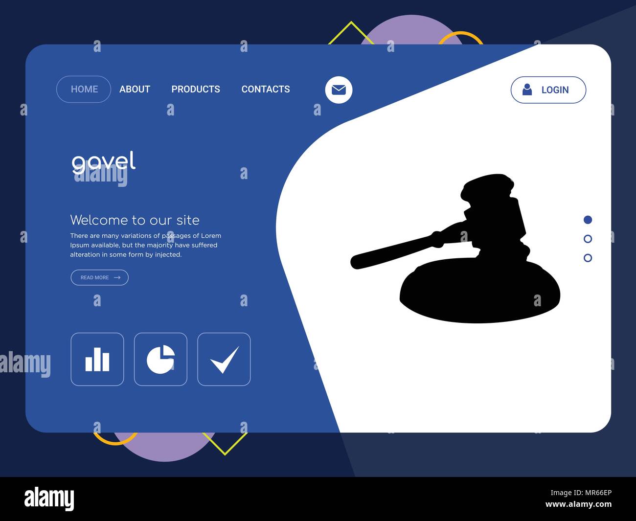 Quality One Page gavel site Template Vector Eps, Modern  Design