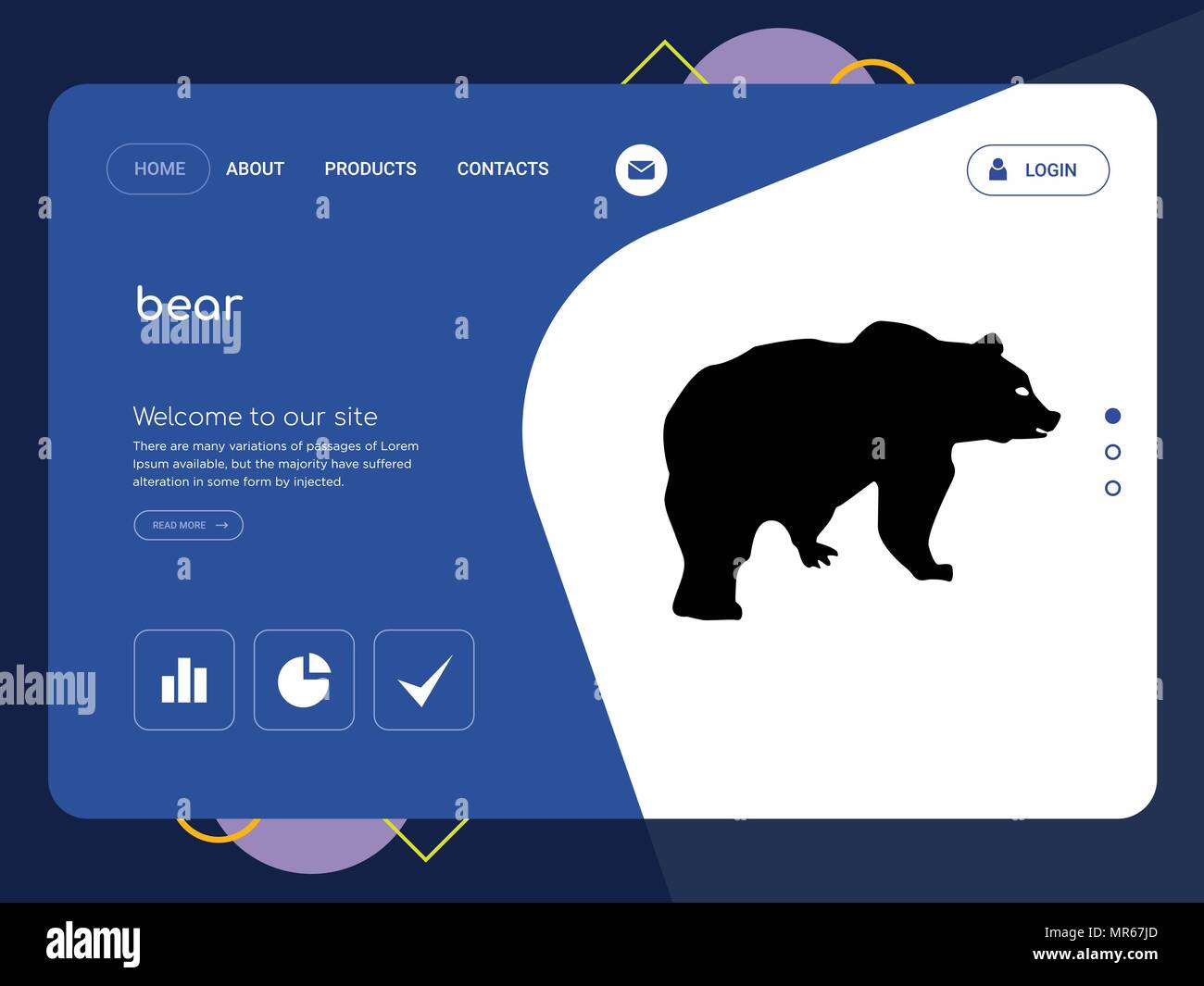 Quality One Page bear Website Template Vector Eps, Modern Web Design ...