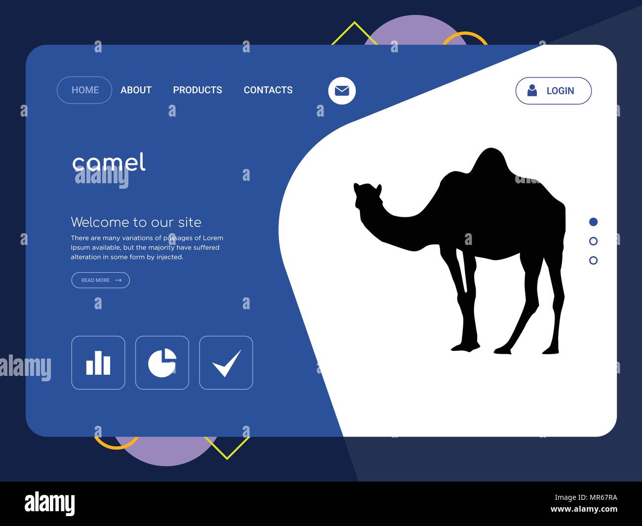Quality One Page camel Website Template Vector Eps, Modern Web Design with  flat UI elements and landscape illustration, ideal for landing page Stock  Vector Image & Art - Alamy