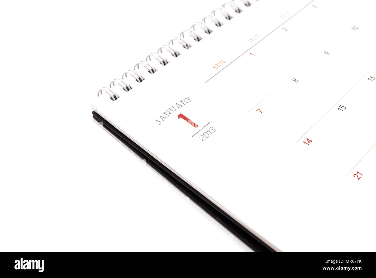 Desk calendar on white background Stock Photo Alamy