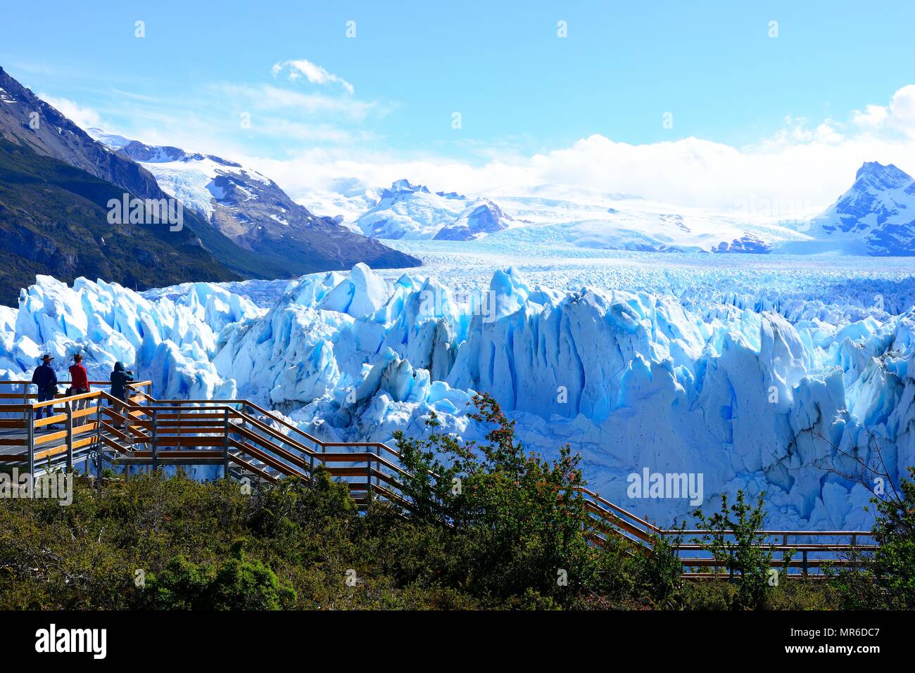 Perito Moreno Glacier Viewing Platform, Parque Nacional Los Glaciares, El Calafate, Santa Cruz Province, Argentina Stock Photo