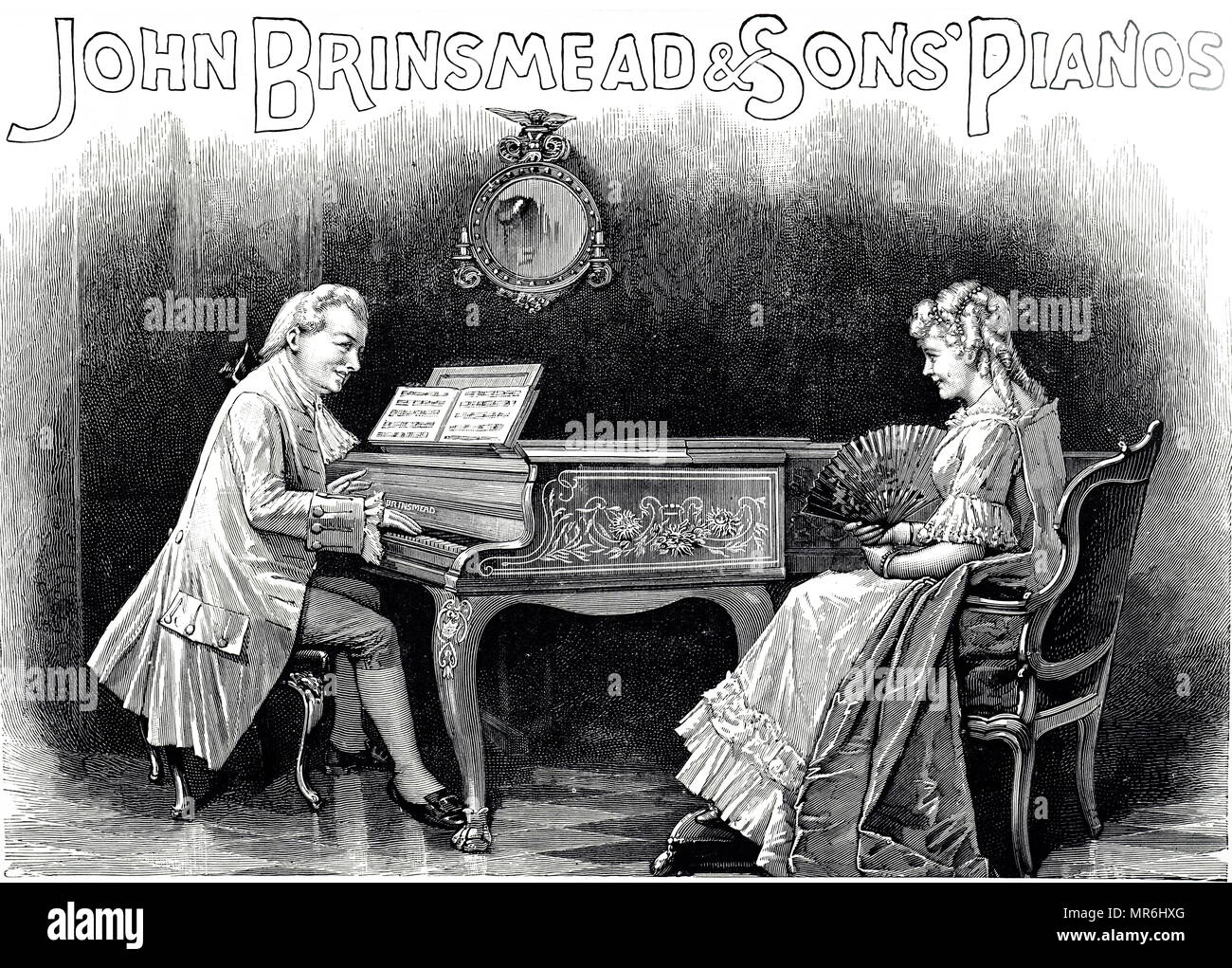 Advertising John Brinsmead Sons Pianos Wigmore Street 1888 Antique Print 16 