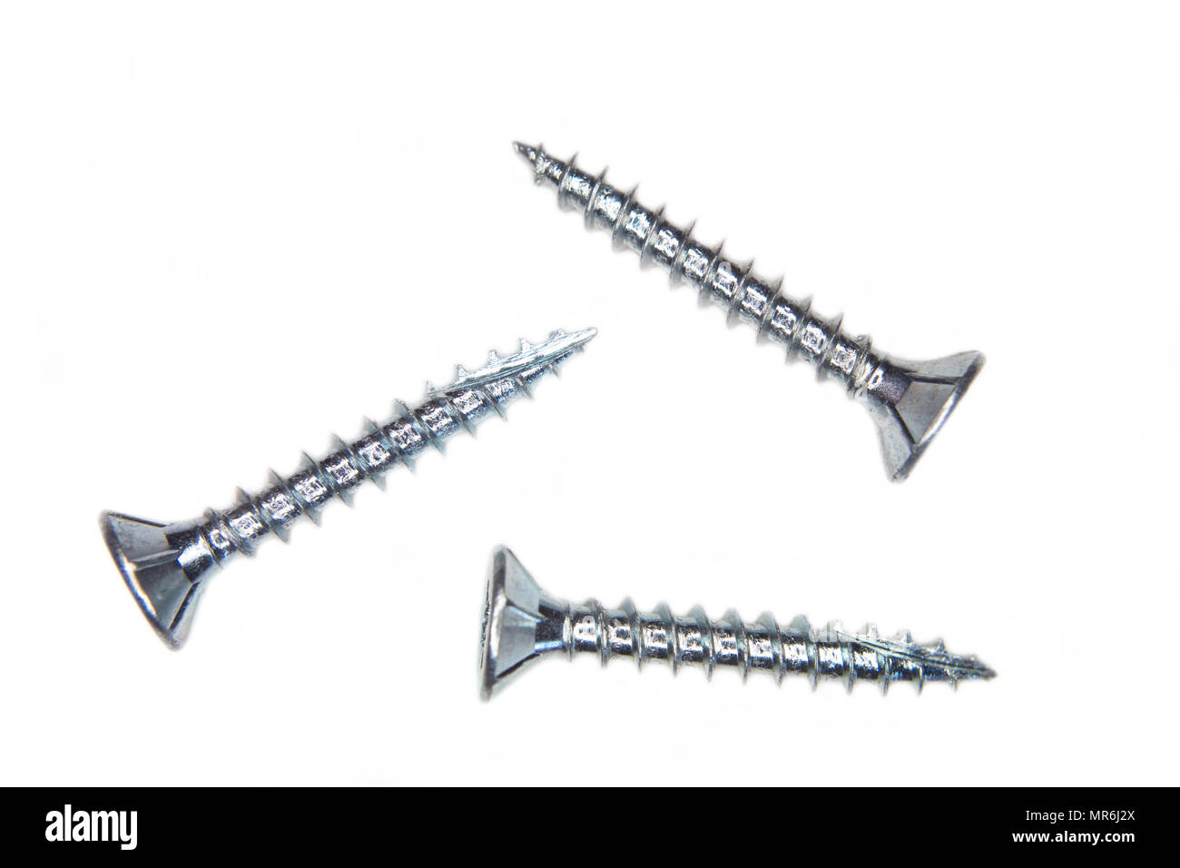Self tapping screws for wood on a white background Stock Photo Alamy
