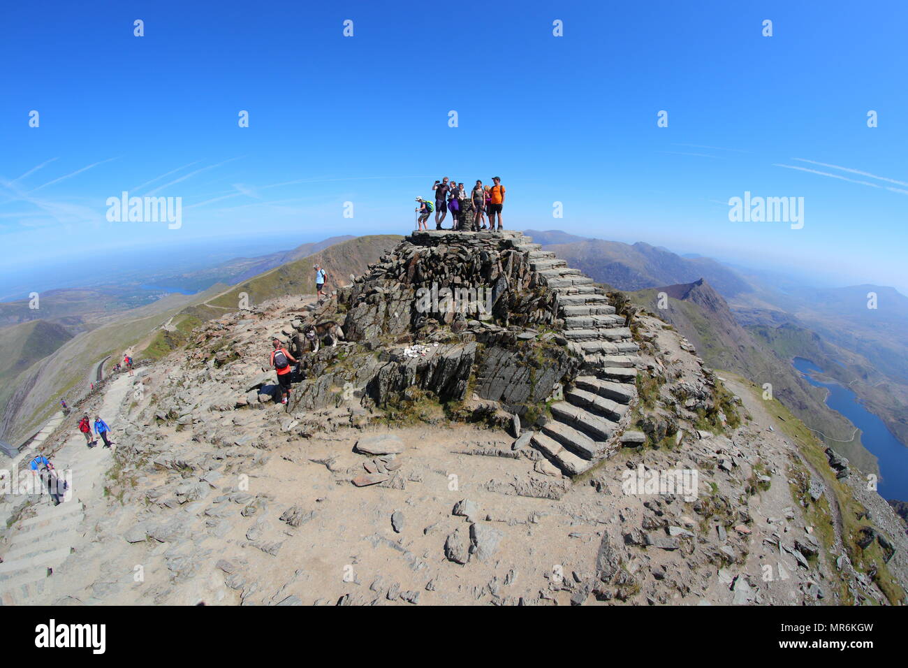 Snowdon Summit North Wales Tourist Hotspot Stock Photo Alamy