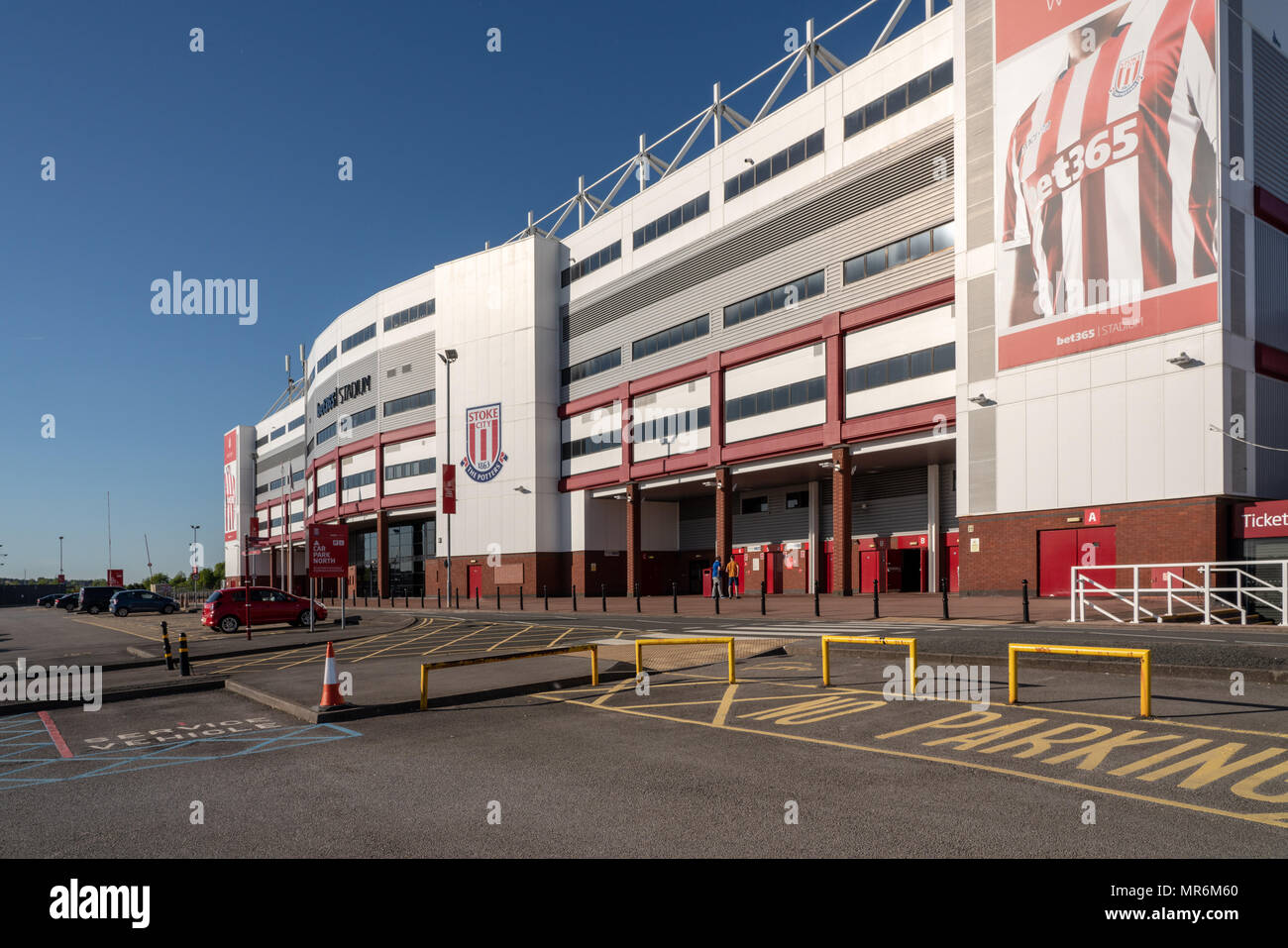 Entrance to Stoke City football stadium Stock Photo