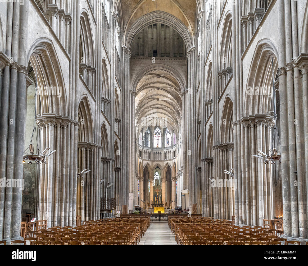 Interior of Rouen Cathedral (Cathedrale primatiale Notre-Dame de l'Assomption de Rouen), Rouen, Normandy, France Stock Photo