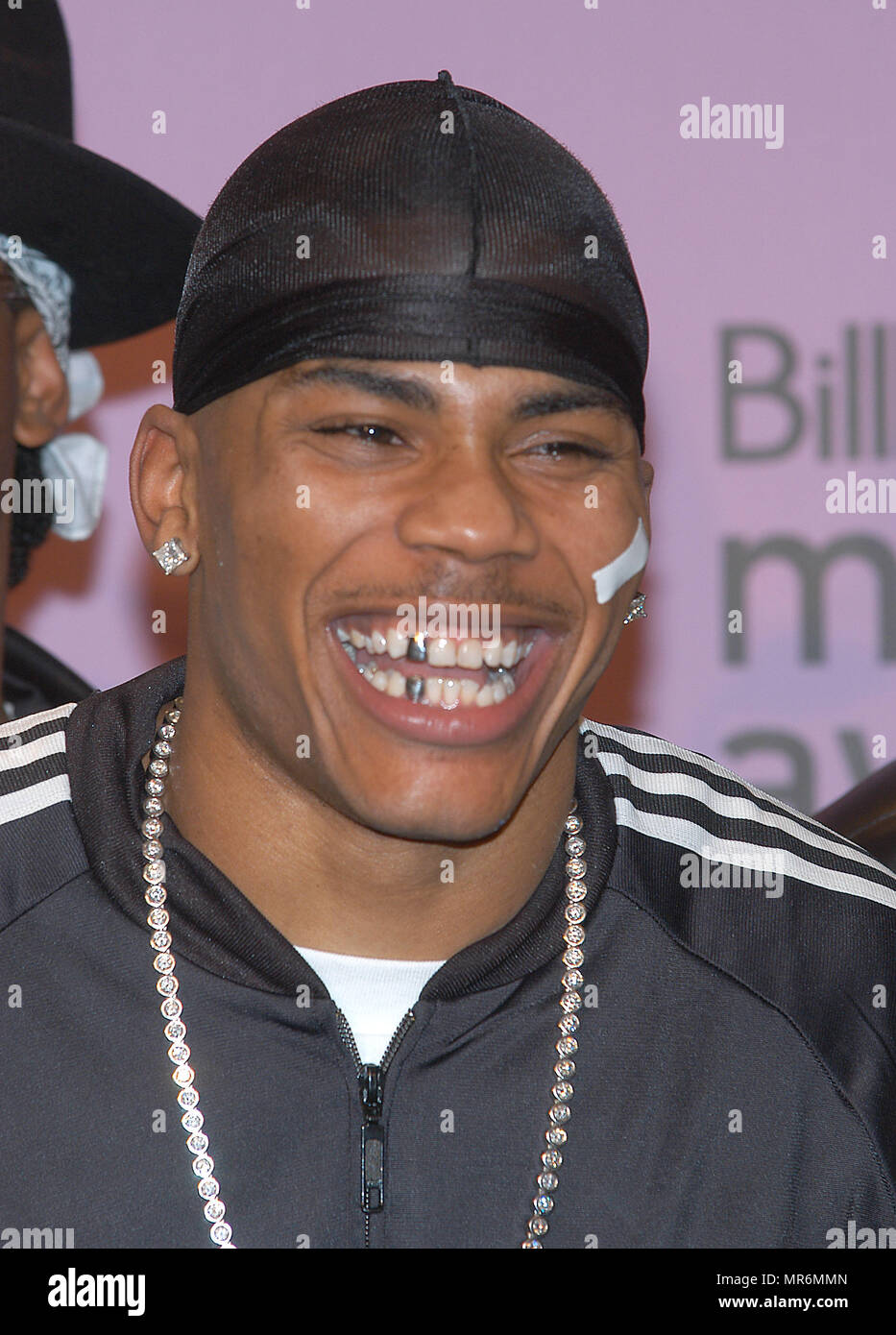 Nelly backstage at the 2002 Fox Billboard Music Awards held at the MGM Grand Hotel in Las Vegas, NV., December 9, 2002.  Nelly05 Red Carpet Event, Vertical, USA, Film Industry, Celebrities,  Photography, Bestof, Arts Culture and Entertainment, Topix Celebrities fashion /  Vertical, Best of, Event in Hollywood Life - California,  Red Carpet and backstage, USA, Film Industry, Celebrities,  movie celebrities, TV celebrities, Music celebrities, Photography, Bestof, Arts Culture and Entertainment,  Topix, headshot, vertical, one person,, from the year , 2002, inquiry tsuni@Gamma-USA.com Stock Photo
