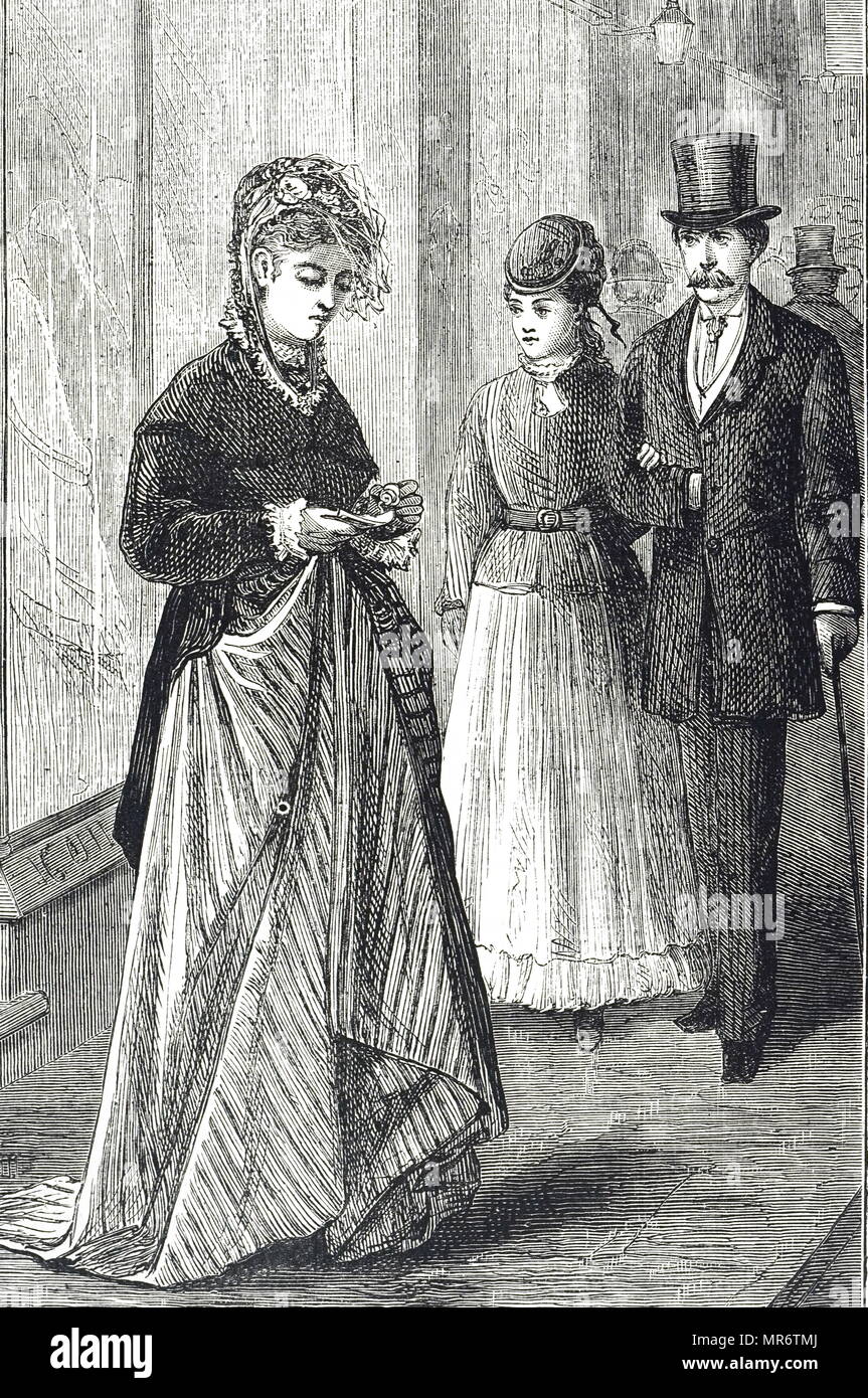 Engraving depicting a street scene in London, England. Dated 19th century Stock Photo