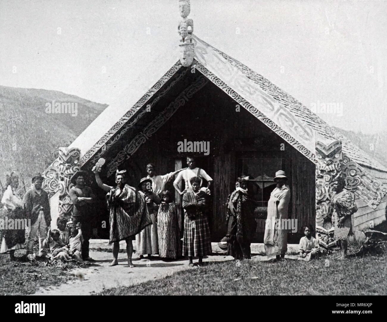 Photograph Of A Group Of Maori People At Wiroa New Zealand Dated 19th Century Stock Photo Alamy