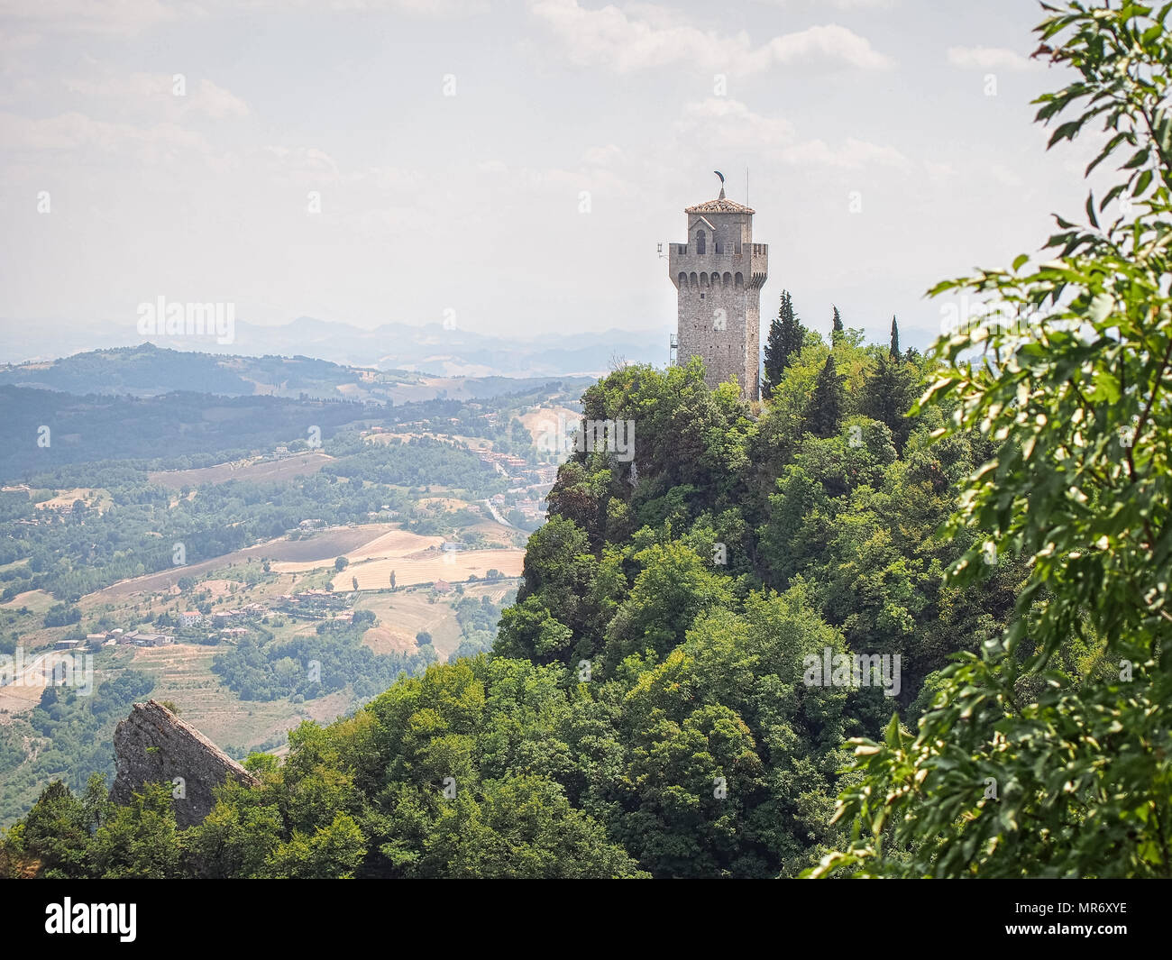 View to the Montale Tower (Torre del Montale) in San Marino Stock Photo -  Alamy
