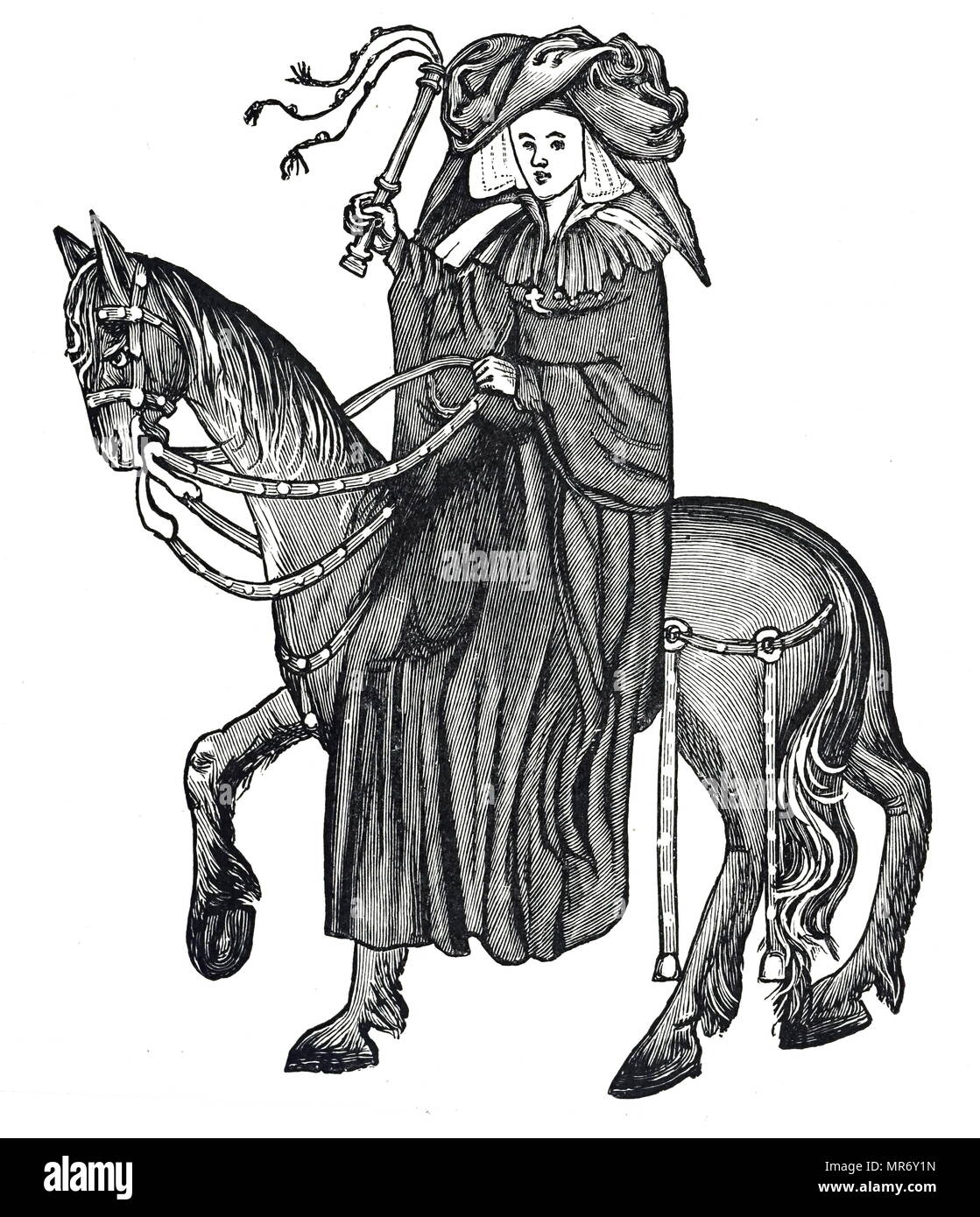 Illustration from Geoffrey Chaucer's 'The Wife of Bath's Tale', from the Canterbury Tales. Geoffrey Chaucer, an English poet of the Middle Ages. Dated 15th century Stock Photo