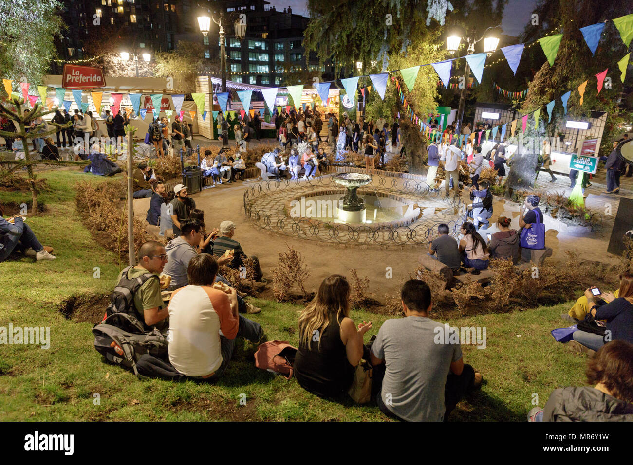 Cerro Santa Lucía, Santiago, Chile: Ñam Festival is the country's largest and most imnportant gastronomy festival. Stock Photo