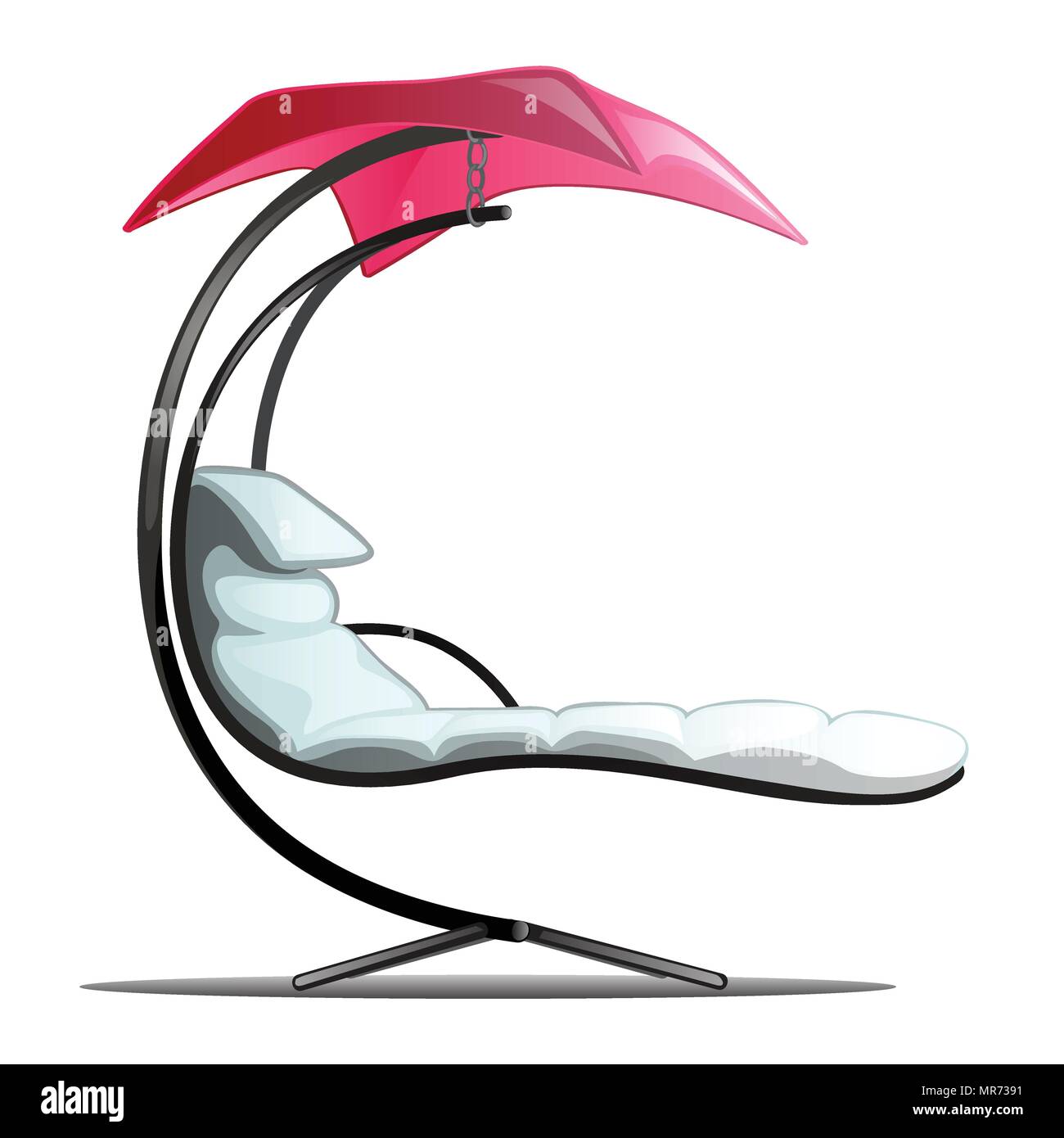 Luxury floating swing hammock isolated on white background. Vector cartoon close-up illustration. Stock Vector