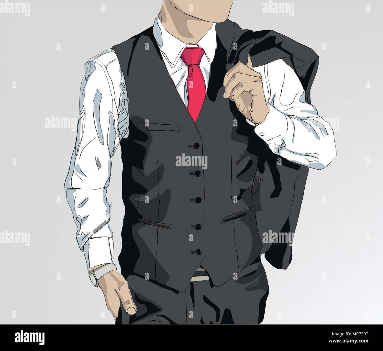 man wearing suit illustration , business concept vector