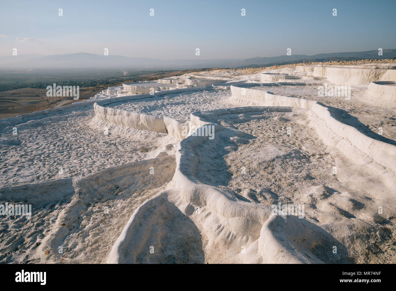 beautiful natural view of famous white rocks in pamukkale, turkey Stock ...