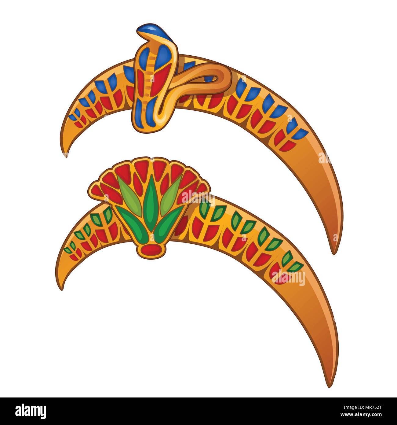 A set of headband in the Egyptian style. Vector. Stock Vector