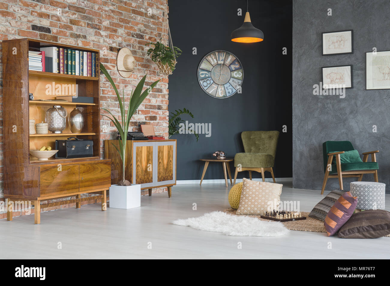 Cozy living room with stylish furniture Stock Photo - Alamy - Cozy Stylish Living Room