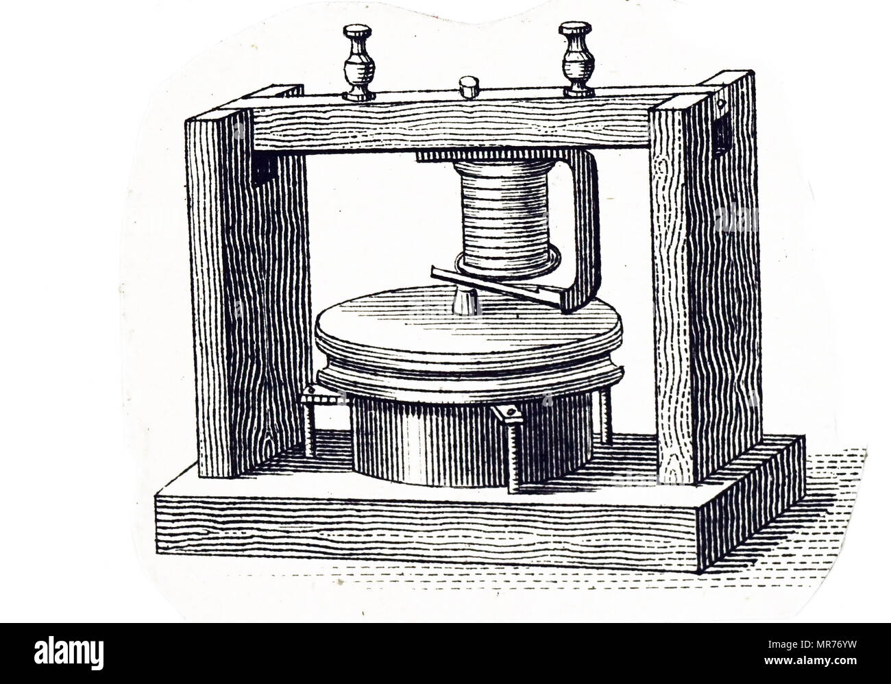 Engraving depicting the first Bell telephone , invented by Alexander