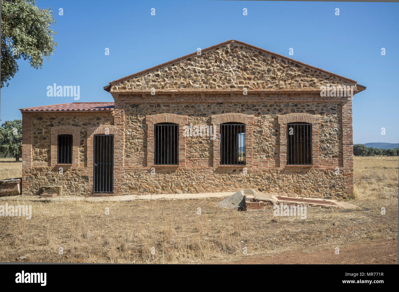 Saceruela Airfield remains, Republican aviation aerodrome used in Spanish Civil War 1936-1939, Ciudad Real, Spain Stock Photo