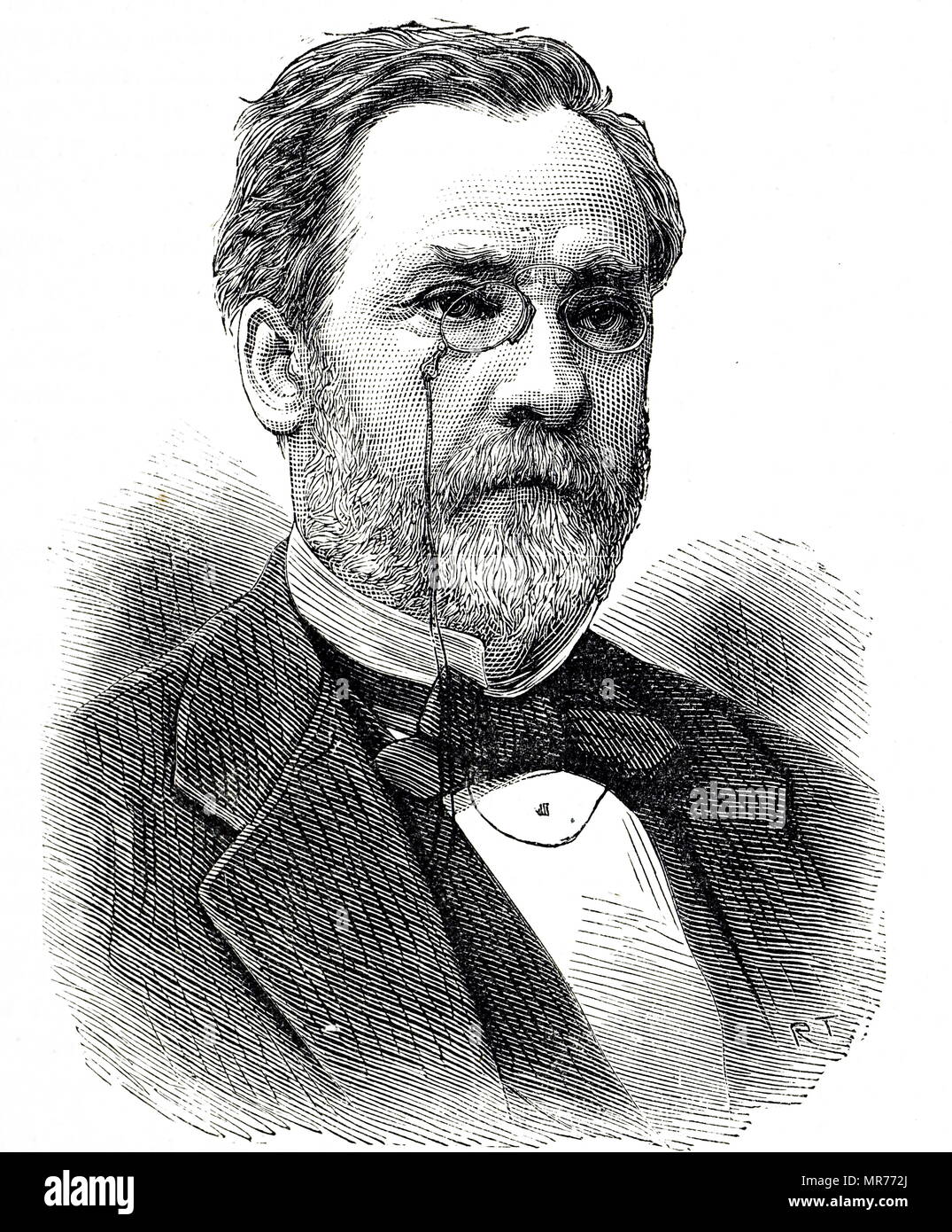 Portrait of Louis Pasteur (1822-1895) a French biologist, microbiologist and chemist. Dated 19th century Stock Photo