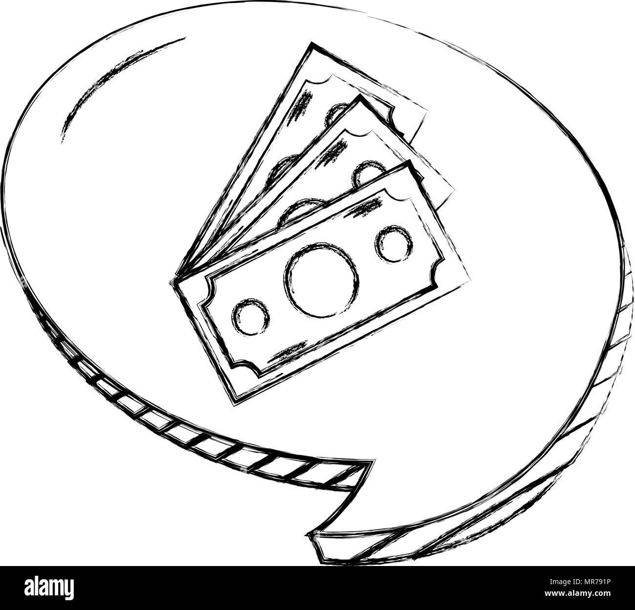 Bill Note Drawing grunge bills inside chat bubble note message Stock Vector Image & Art ...