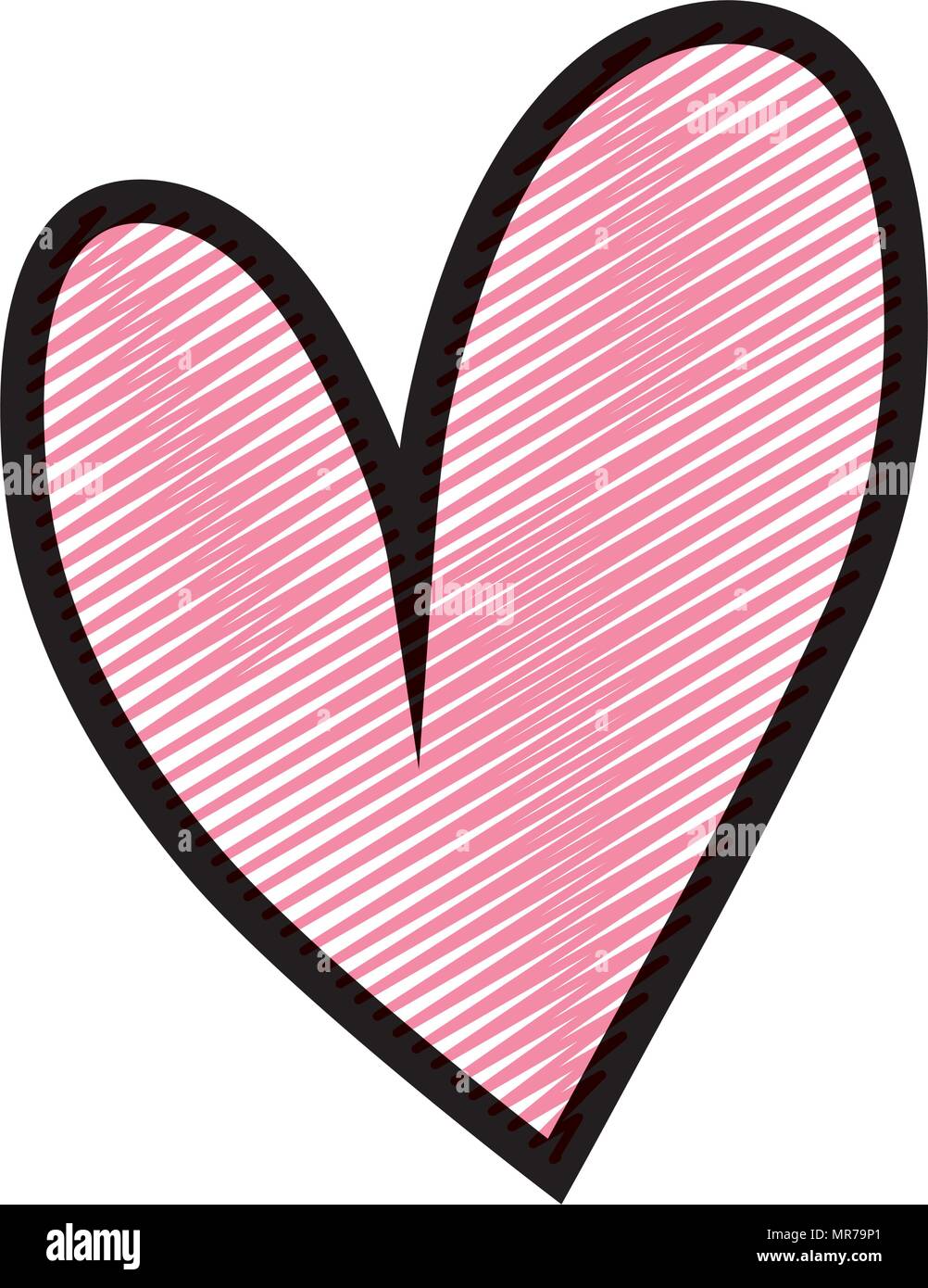 doodle passion heart symbol shape design Stock Vector Image & Art - Alamy