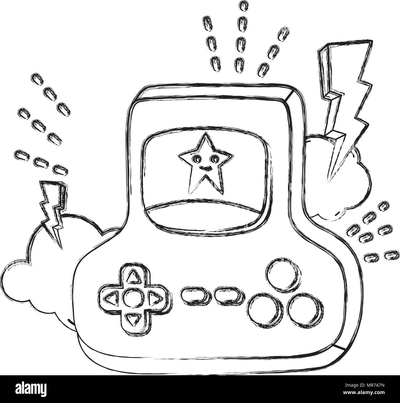 grunge videogame console digital simulador technology Stock Vector ...