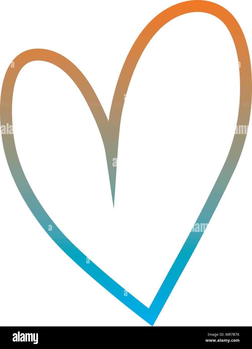 degraded line passion heart symbol shape design Stock Vector Image ...