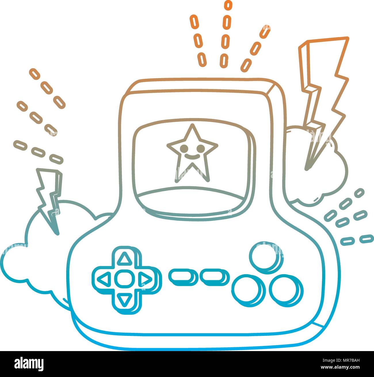 degraded line videogame console digital simulador technology Stock ...