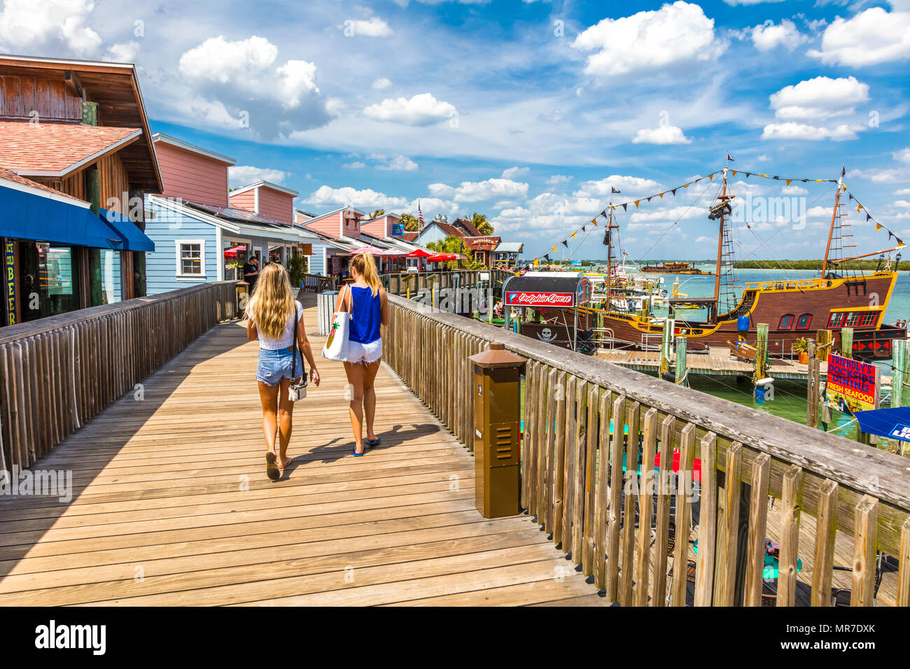 John's Pass Village & Boardwalk, Madeira Beach, Pinellas County, Florida, United States Stock Photo