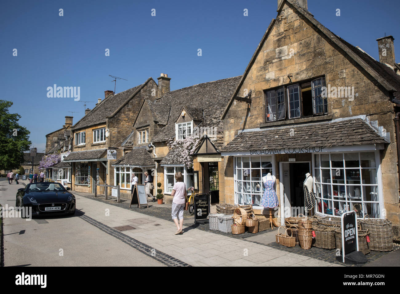 The main street at Broadway, in the Cotswolds, Worcestershire, England