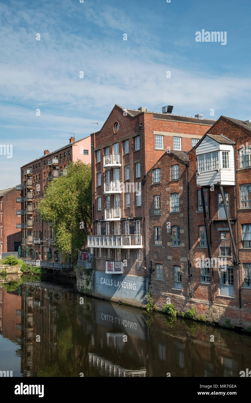 The Calls Landing, on the River Aire at Brewery Wharf at Leeds, West Yorkshire, UK. Stock Photo