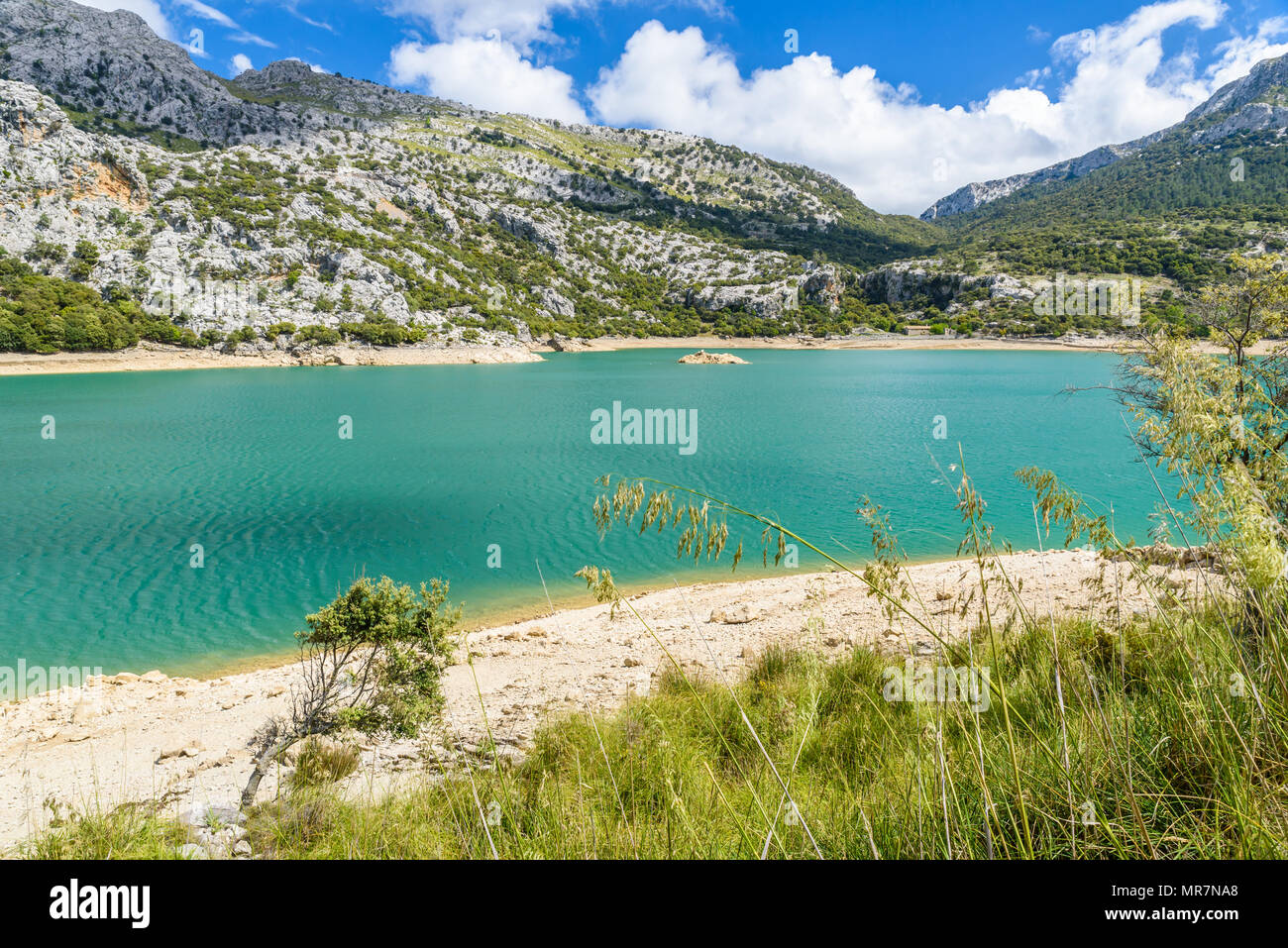 Gorg Blau Lake on Mallorca - beautiufl blue lagoon Stock Photo
