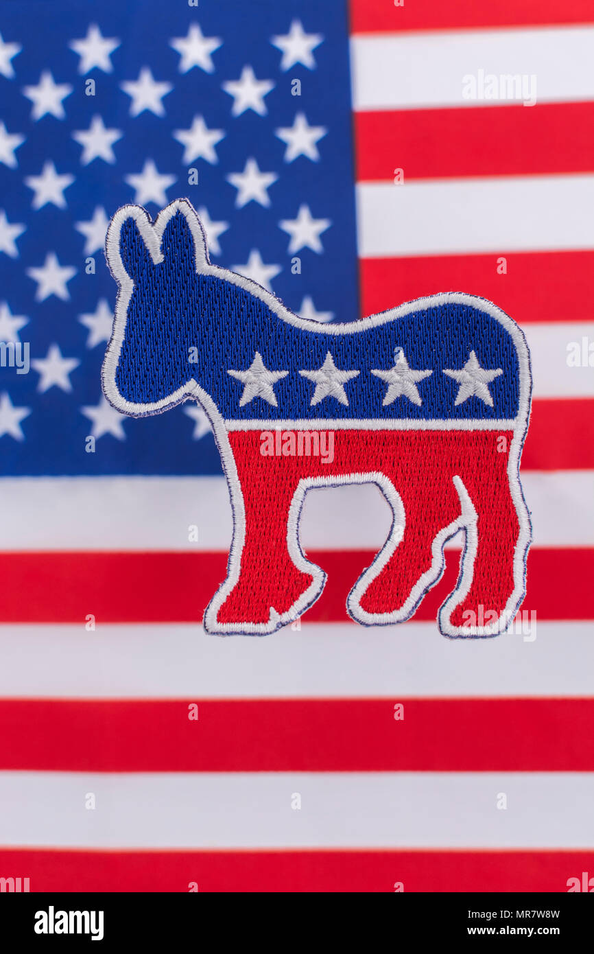 US DNC / Democrat Party patch with Stars and Stripes flag. 2026