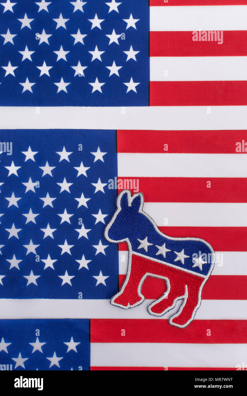 US DNC / Democrat Party patch with Stars and Stripes flag. 2026